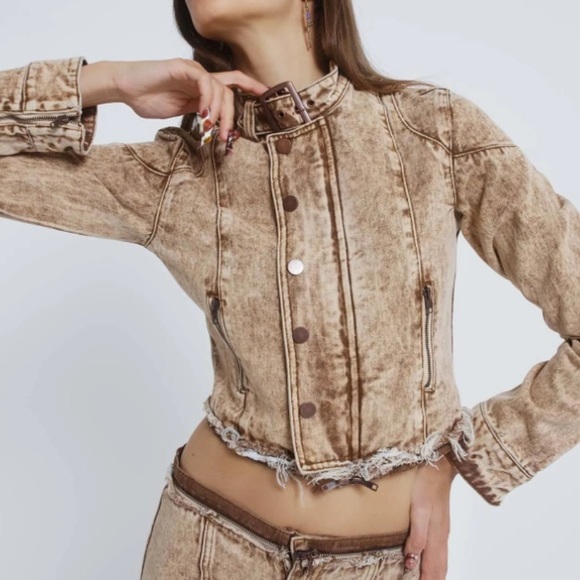 Jaded London Denim Jumpsuit 90s Y2K Jacket Pantsuit Sz S - Picture 2 of 9